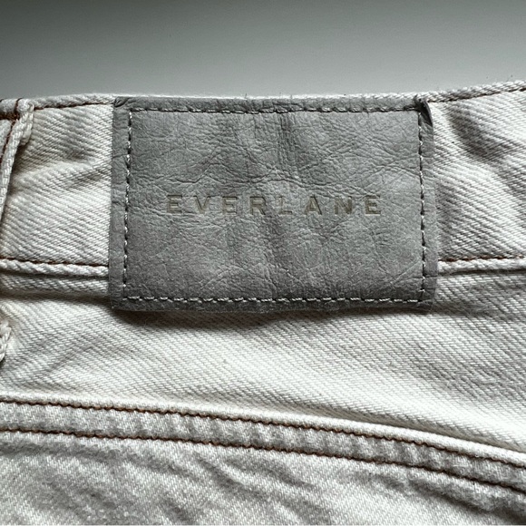 Everlane The A-Line Denim Short Organic Cotton (Ecru) - Picture 8 of 11